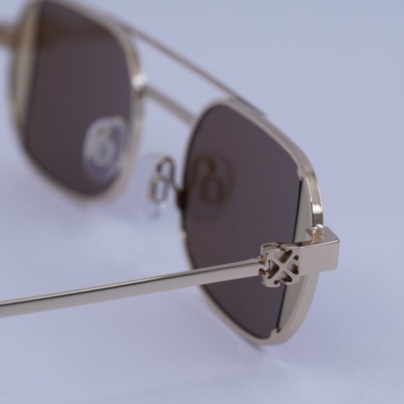 Off-White Off-White OERI14H LYNN 7664 Sunglasses Gold Oval Frame, Brown Lenses